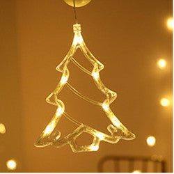 Guirnalda de luces LED navideñas con forma de estrella, cortina de luces para interior, dormitorio, decoración de fiesta en casa, muñeco de nieve, árbol de Navidad, luces navideñas