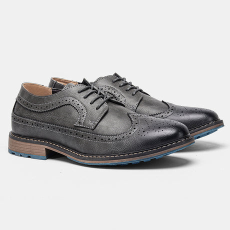 Zapatos de cuero de negocios informales a juego de colores Brogue para hombres cómodos