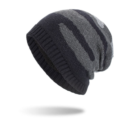 New Tricolor Striped Long Pullover Knit Beanie