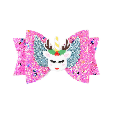 Bright Glitter Children Hair Clips Kids Fairy Bow Princess Hairgrips Flexible Hair Bow Headwear