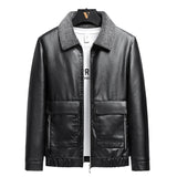 Winter Leather Fleece-lined Thickened PU Leather Men's Cashmere Fur Integrated Warm Jacket