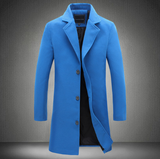 2021 Autumn And Winter New Mens Solid Color Casual Business Woolen Coats