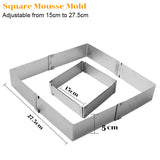 Molde para pasteles ajustable de acero inoxidable