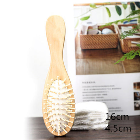 Wood Comb Professional Healthy Paddle Cushion Hair Loss Massage Brush