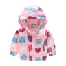 Hooded jacket with print pattern