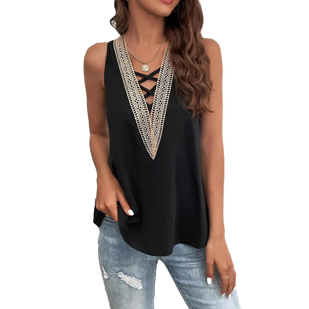 Casual Vest Loose Solid Color Top