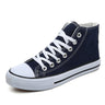 Women's High-top Canvas Pure Color Tied Shoes