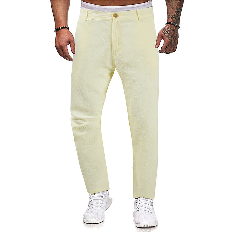 Solid Color Men's Casual Trousers