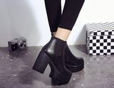 Waterproof Platform Plush Women's Boots With Round Toe Martin