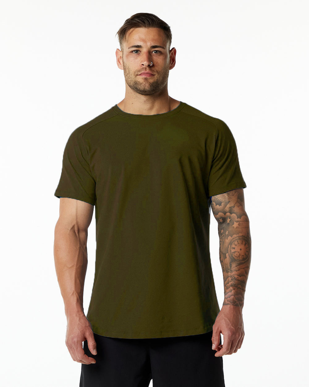 Men's Solid Color Casual Cotton Crew Neck Short Sleeves