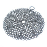 Silver Stainless Steel Cast Iron Cleaner Chainmail Scrubber Home Cookware Clean For Skillets Grill Pans