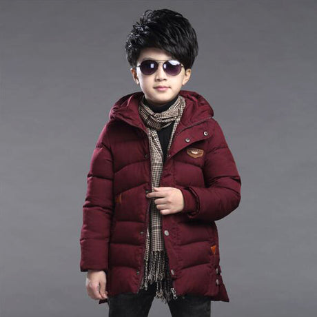 Boy's hooded padded padded jacket