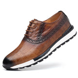 Men's British Lace Up Casual Top Layer Calf Leather Shoes