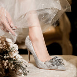 Women's Fashion Crystal Bridesmaid High Heels