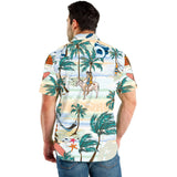 Men's Beach Travel Printed Cool Shorts Shirt Double-layer Two-piece Set