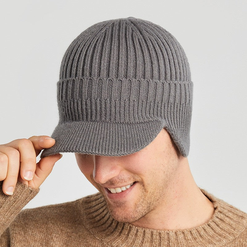 Gorro de punto con protección para los oídos, cálido, para exteriores, otoño e invierno, europeo y americano