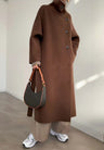 Double-sided Cashmere Coat Simple All-matching Long Turtleneck Cardigan