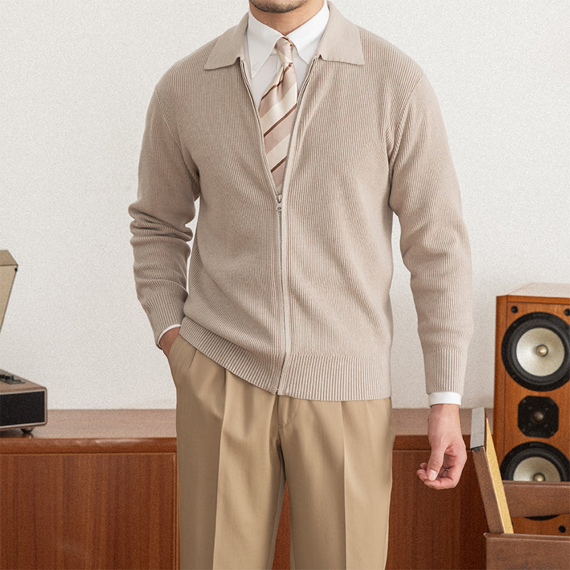 Men's Warm Sheepwool Lapel Knit Cardigan