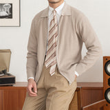 Men's Warm Sheepwool Lapel Knit Cardigan