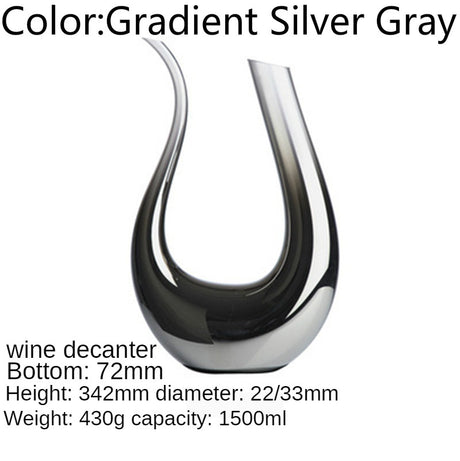 Crystal Electroplating Silver Grey Gradient Red Wine Glass