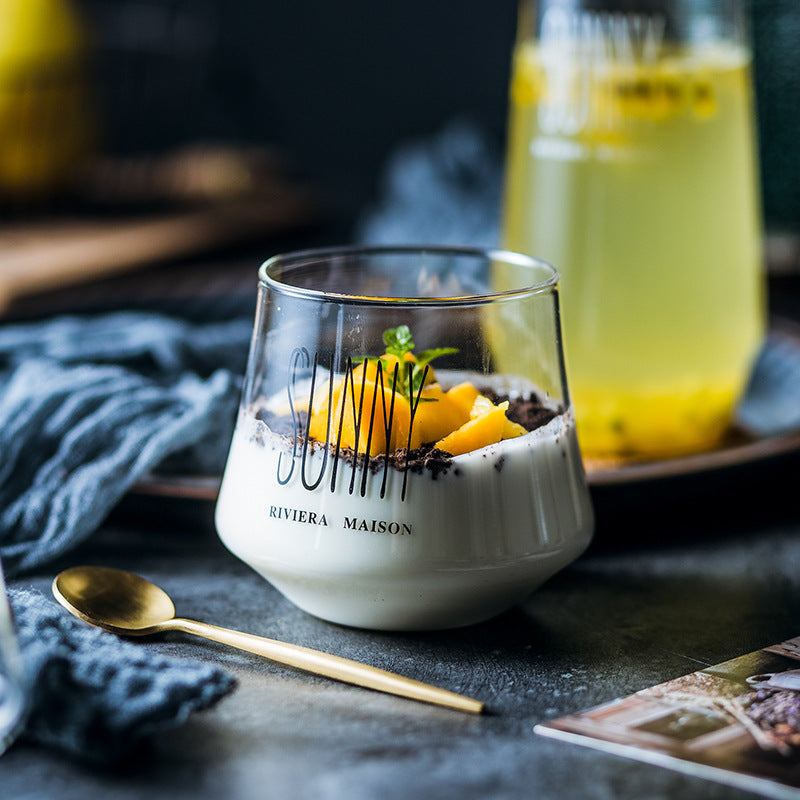 Taza de agua de vidrio para el hogar, taza de jugo