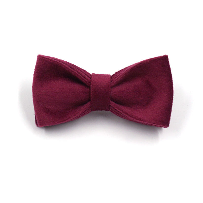 Soft Burgundy Velvet Pet Collar Dog Collar