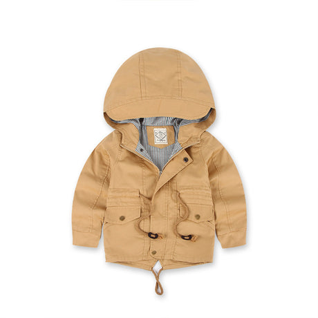 LM 6035 Europe And American Wind  Boy's Coat And Cashmere Boy's Windcoat For 2021 Autumn And Winter Children's Clothes