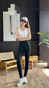 Thick Double Pocket Leggings Outer Wear Latex Shark Pants