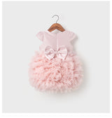 Vestido de primer cumpleaños para niña, pettiskirt rosa, vestido de princesa para bebé