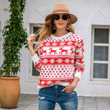 Christmas sweater snowflake pullover women