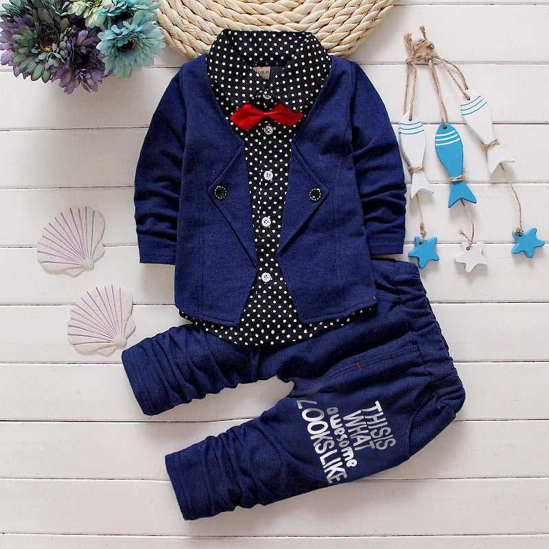 Children's Children's Suit Bow tie Sweater Small Trousers