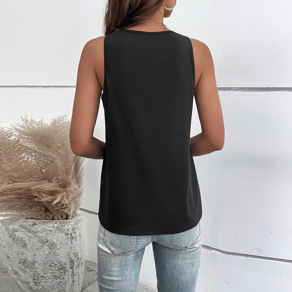 Casual Vest Loose Solid Color Top