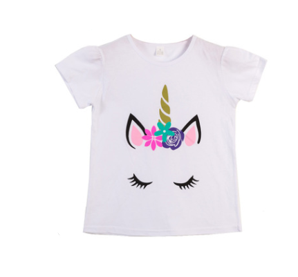 Cotton printed children's short sleeve