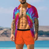 Traje de vacaciones colorido impreso en 3D para hombres