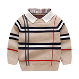 Boys plaid jacquard sweater