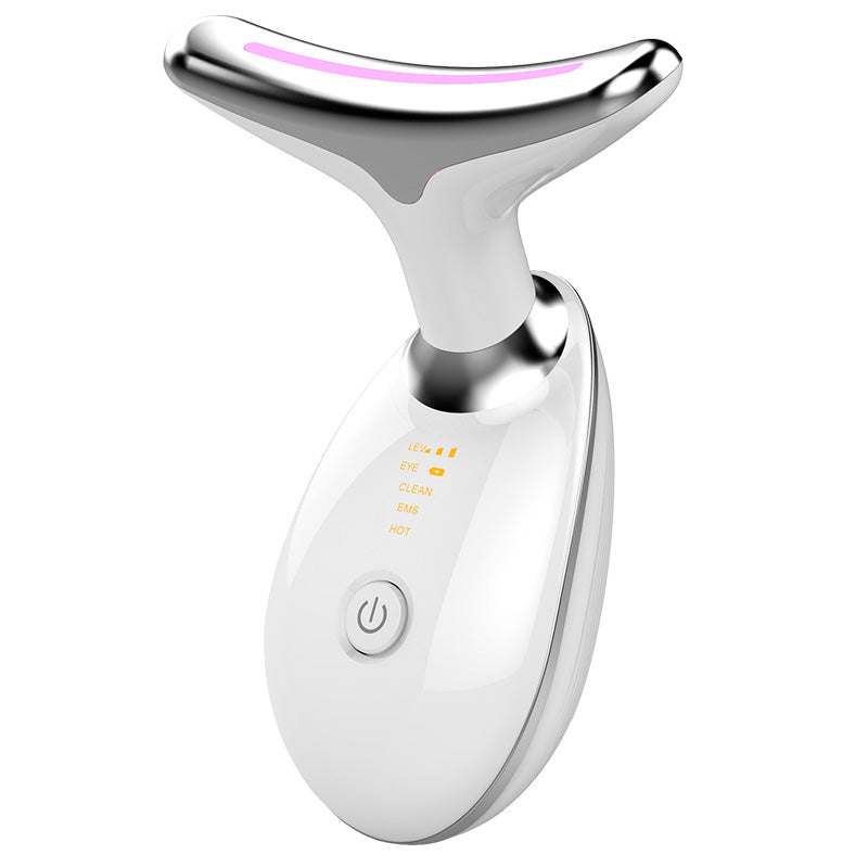 EMS-masajeador térmico para estiramiento y estiramiento del cuello, eliminador de arrugas por microcorriente eléctrica, dispositivo de belleza facial con fotones LED para mujer