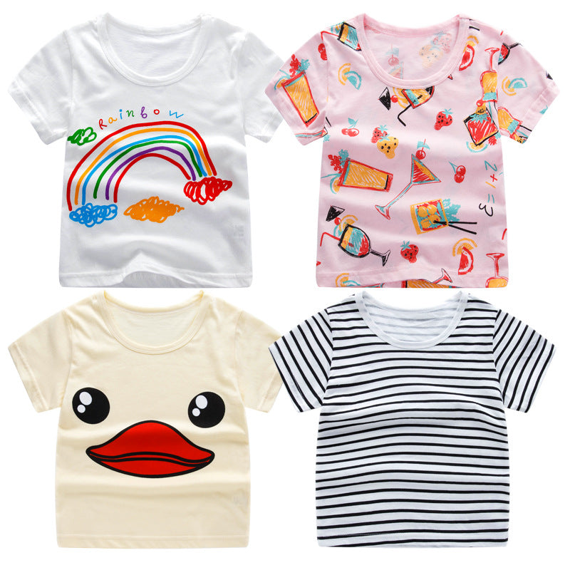 Camiseta de algodón con dibujos animados de autobús escolar, unisex, para niños