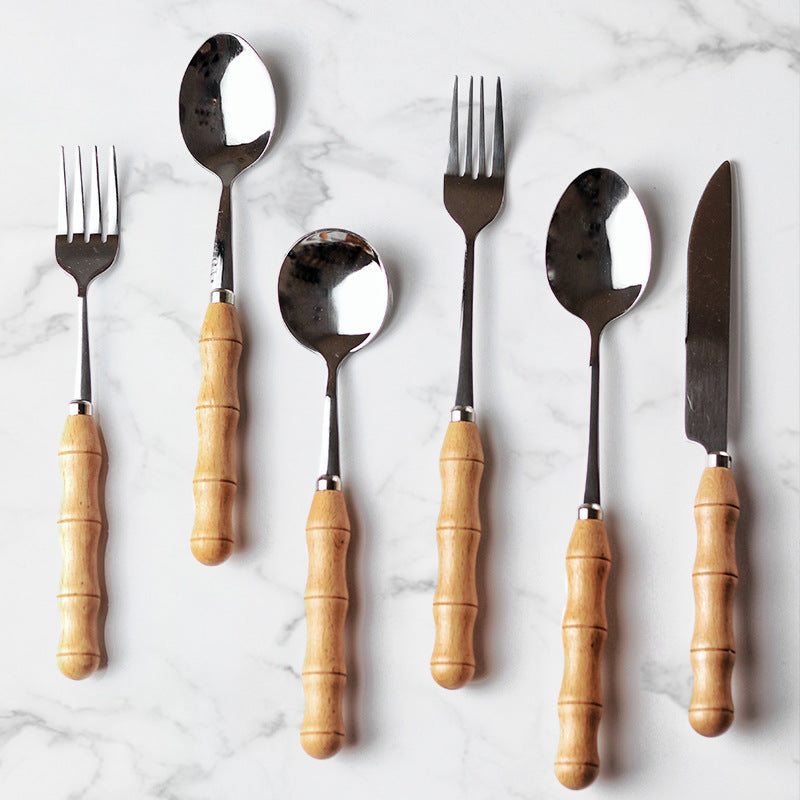 Western steak, knife, fork and spoon