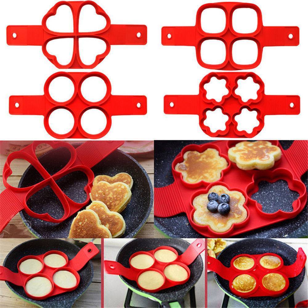 Anillo antiadherente de silicona para hacer tortitas y huevos, moldes para tortillas para hornear en la cocina, molde con forma de anillo para huevos