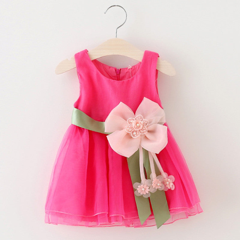 Vestido sin mangas para niños extranjeros, vestido de princesa de gasa para niñas, ropa coreana para bebés, novedad de verano 2021