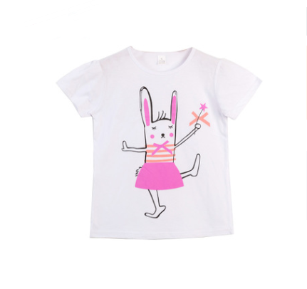 Camiseta infantil de algodón estampada de manga corta.