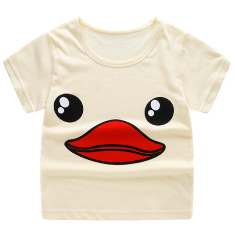 Camiseta de algodón con dibujos animados de autobús escolar, unisex, para niños