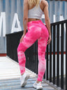 Ink Jacquard Tie-dyed Bubble Polyester Yoga Pants Slim Fit