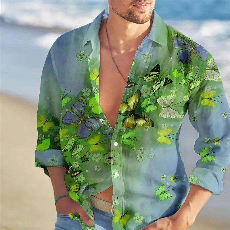 Camisa floral suelta para hombre Playa Retro