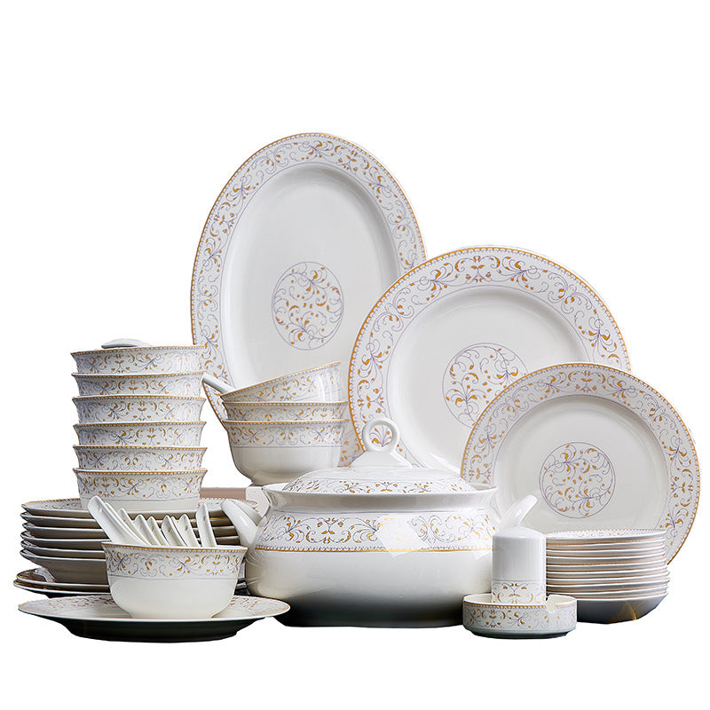 Juego de cuencos y platillos de cerámica, cuencos y platos de porcelana china