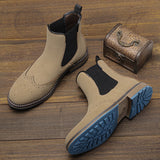 Men's Fashion Casual Mid-top Carved Ankle Boots