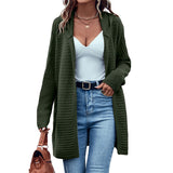 Solid Color Long Sleeve Cardigan For Women