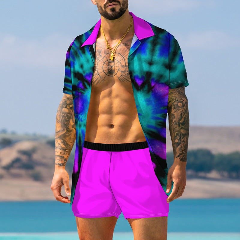 Traje de vacaciones colorido impreso en 3D para hombres