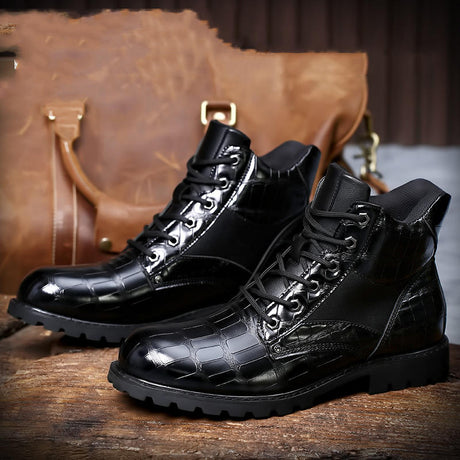 Vintage Men's Mid-top Leather Shoes Fashion