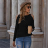 Fall Winter Fashion Beaded Knitted Sweater Solid Color Pullover Off-the-shoulder Sweater For Women